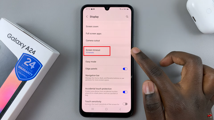 Change Screen Timeout Period On Samsung Galaxy A24