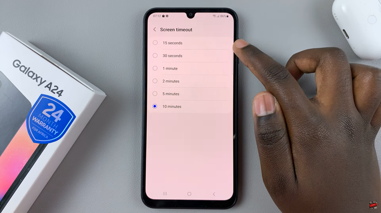 Change Screen Timeout Period On Samsung Galaxy A24