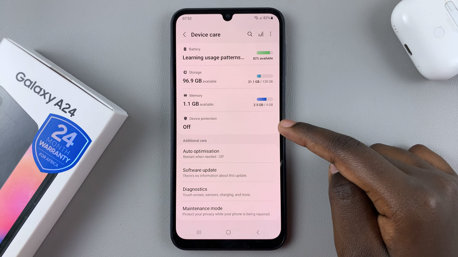 Device Protection On Galaxy A24