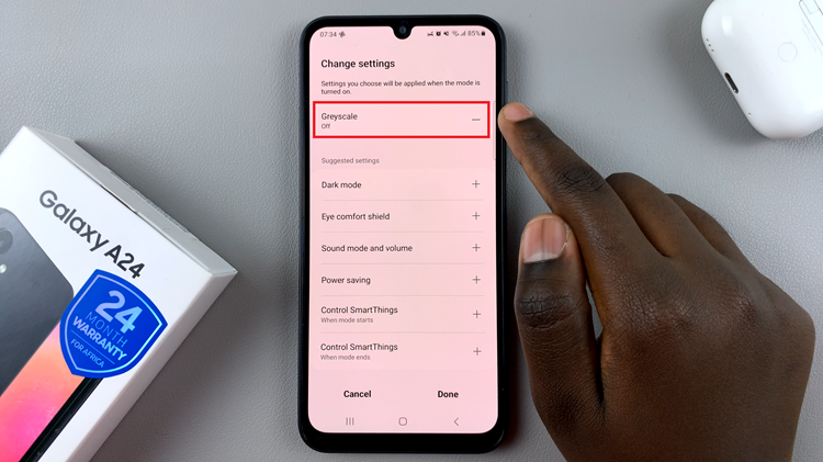 Disable Greyscale In Sleep Mode On Samsung Galaxy A24