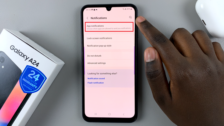 Enable Text Message Notifications On Samsung Galaxy A24