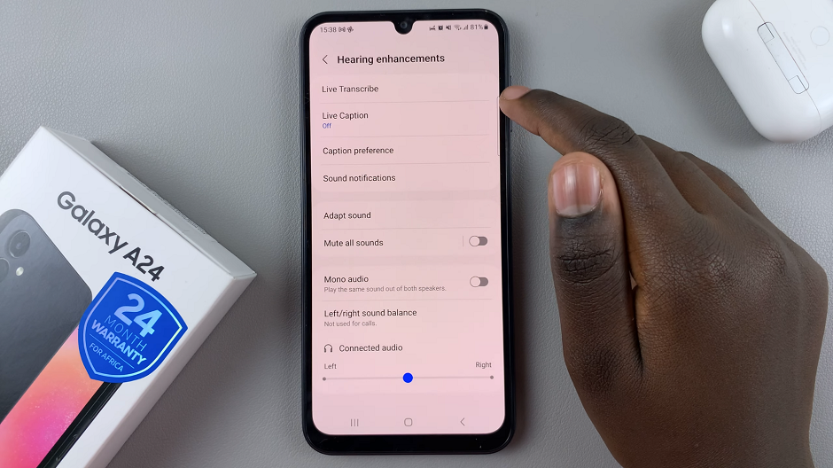 Hearing Enhancements On Galaxy A24