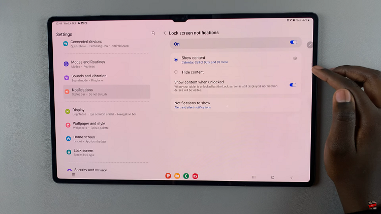 How To Show & Hide Lock Screen Notifications On Samsung Galaxy Tab S9 & S9 Ultra