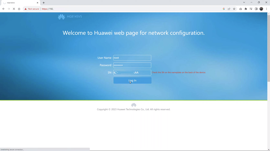 Router Login Page