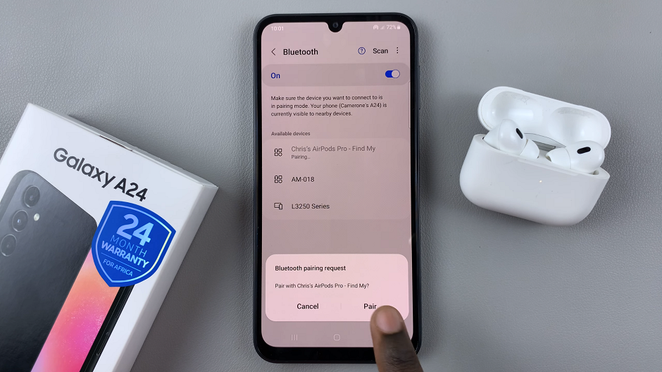 How To Connect AirPods To Samsung Galaxy A24