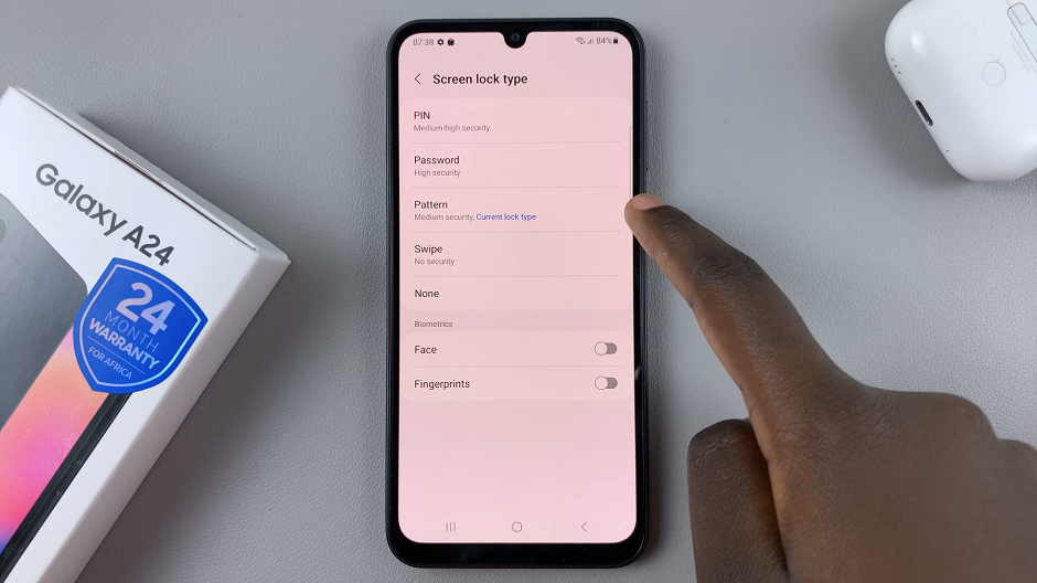 How To Change Lock Screen Pattern On Samsung Galaxy A24
