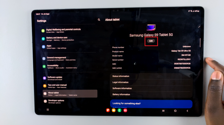 Rename Samsung Galaxy S9 Tablet
