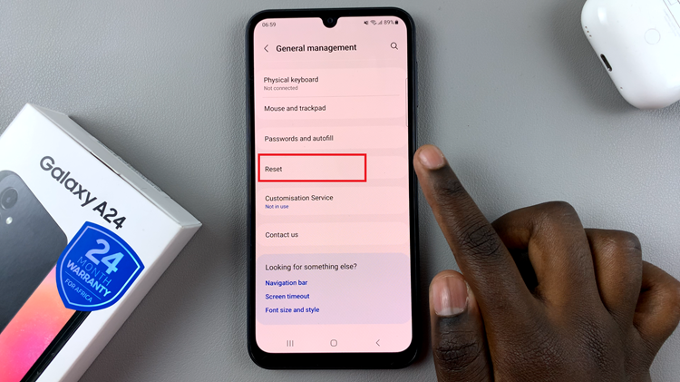 Reset Network Settings On Samsung Galaxy A24