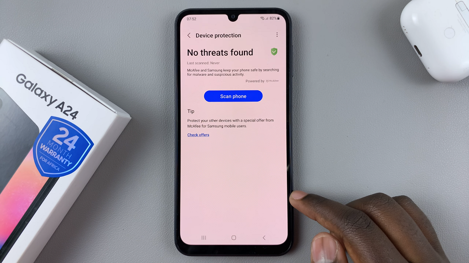 Run Antivirus Scan On Samsung Galaxy A24