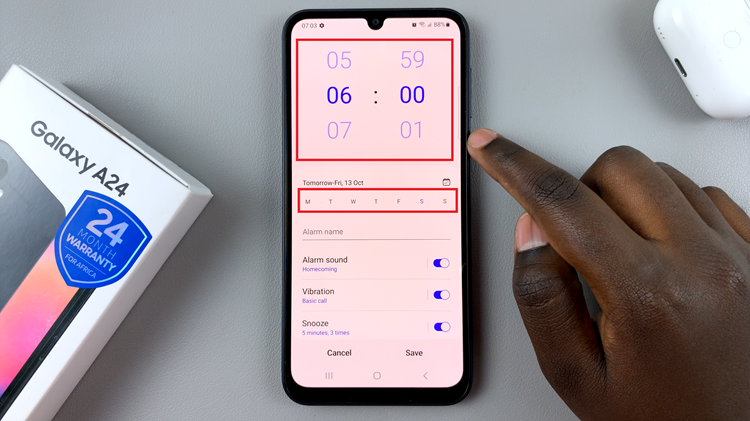 Set Alarm On Samsung Galaxy A24