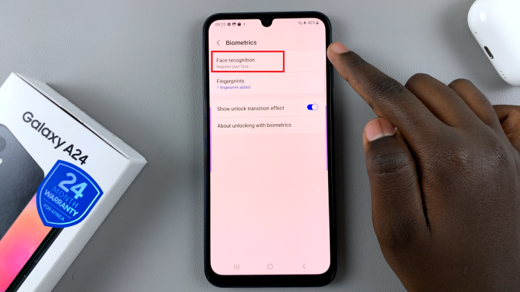 Set Up Face Unlock On Samsung Galaxy A24