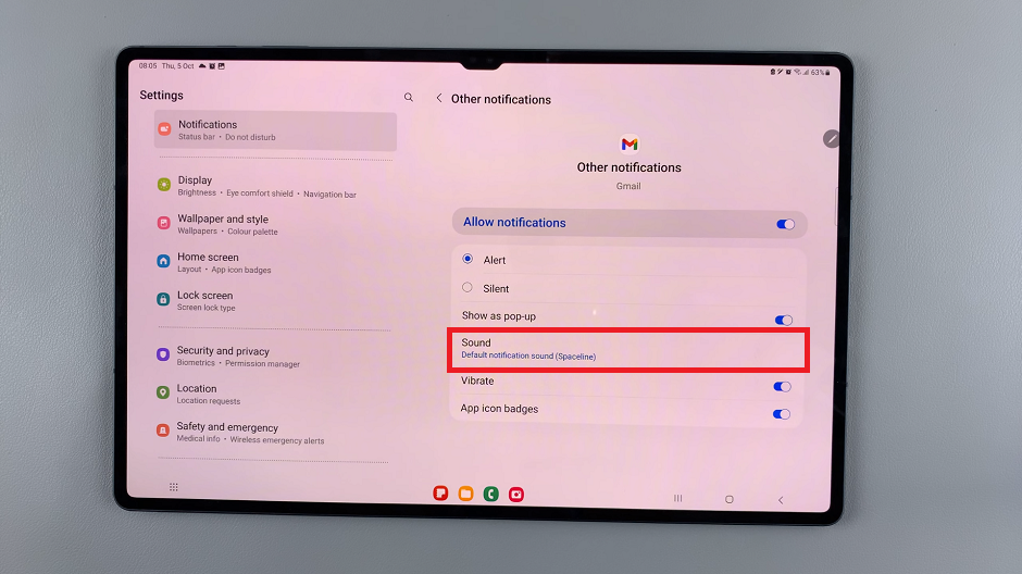 How To Set Custom Notification Sounds For Different Apps On Samsung Galaxy Tab S9 Series