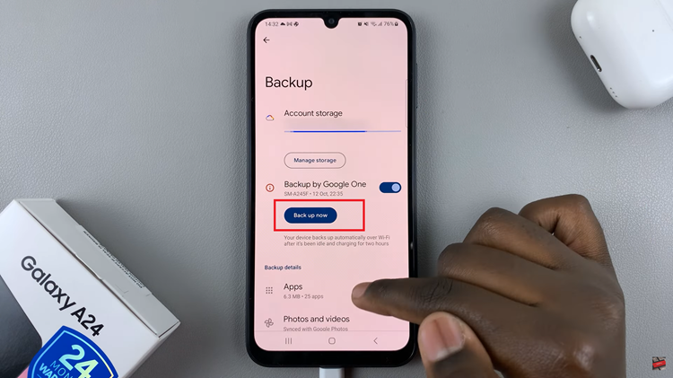 Back Up Samsung Galaxy A24