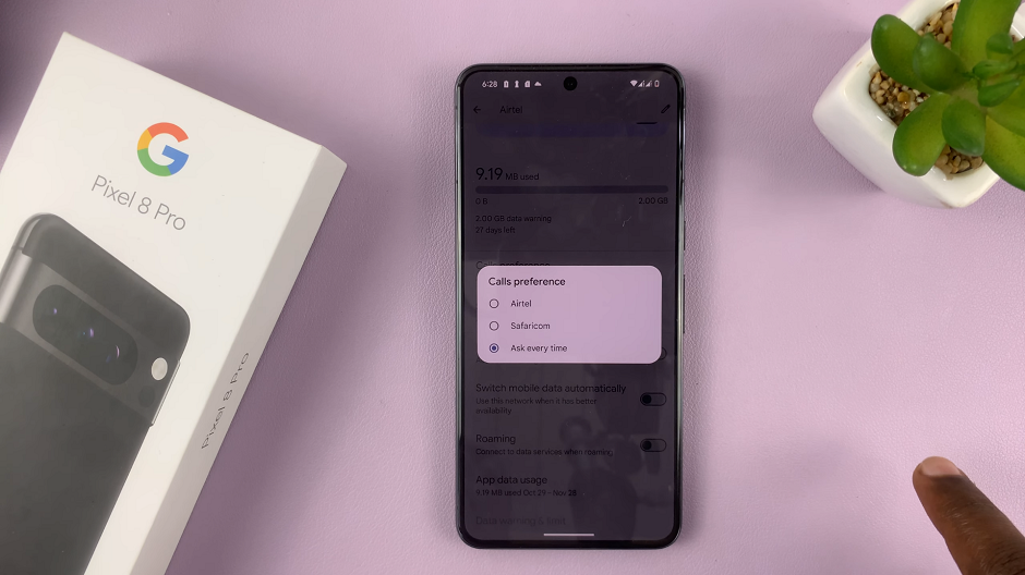 Set Calls preference On SIM