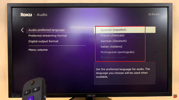 Change Audio Language On Roku TV