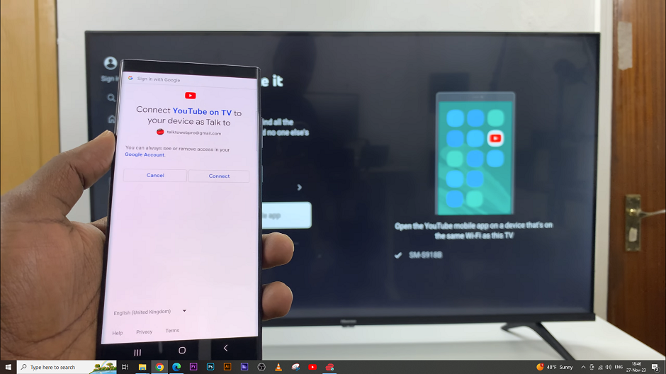 Log In To YouTube App Using Phone On Hisense VIDAA Smart TV