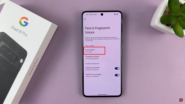Delete Face Unlock From Google Pixel 8
