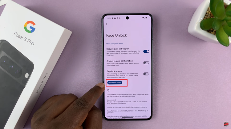 Delete Face Unlock From Google Pixel 8