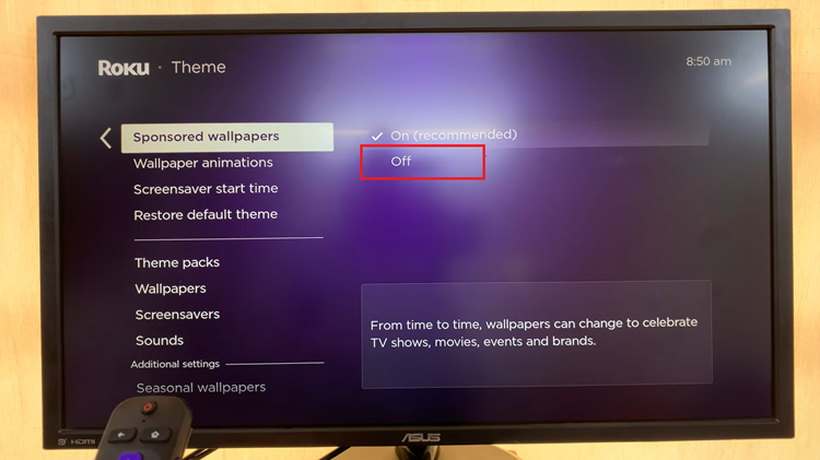 Disable Sponsored Wallpapers On Roku TV