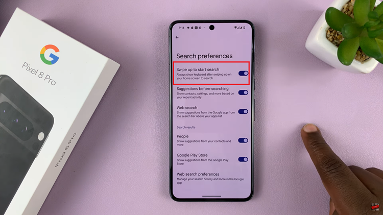Disable Swipe Up To Start Search On Android