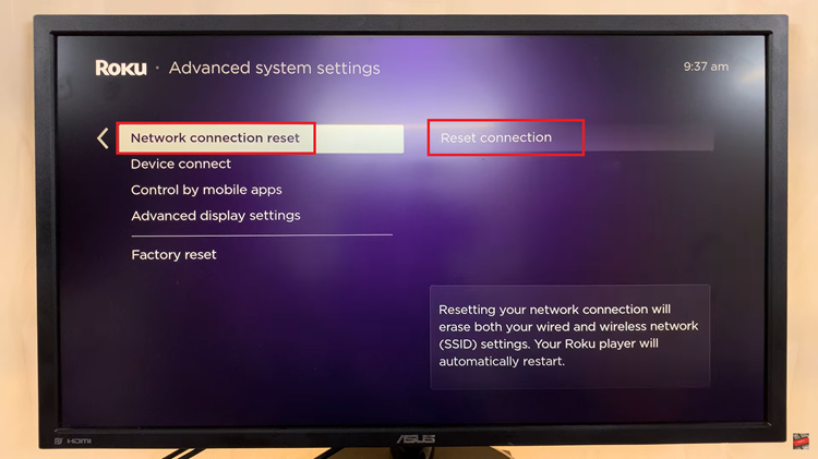 Disconnect From Wi-Fi Network On Roku TV