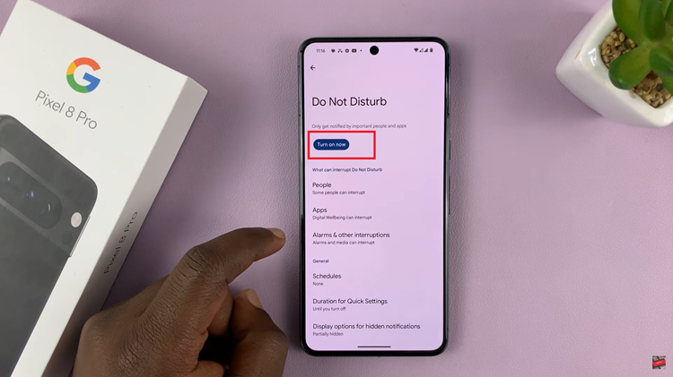 Enable & Disable Do Not Disturb On Google Pixel 8