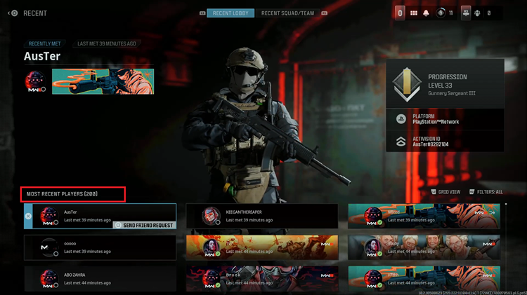 Find Recent Players In Call Of Duty Modern Warfare 3