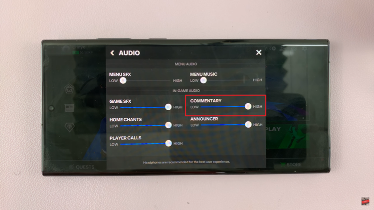 How To Adjust Commentary Volume On FC 24 Mobile
