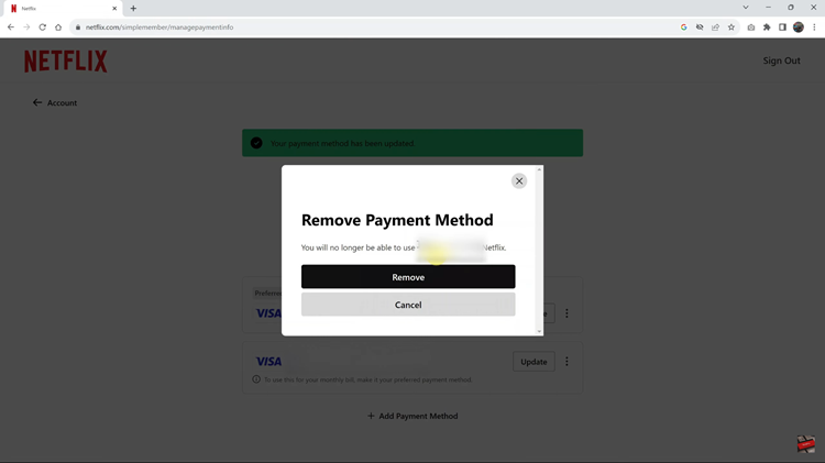 How To Remove Debit Credit Card From Netflix