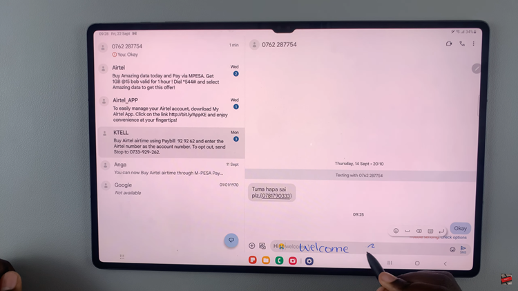 How To Type Messages With S Pen On Samsung Galaxy Tab S9 & S9 Ultra