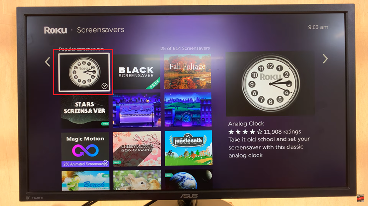 Set Analog Clock As Screen Saver On Roku TV