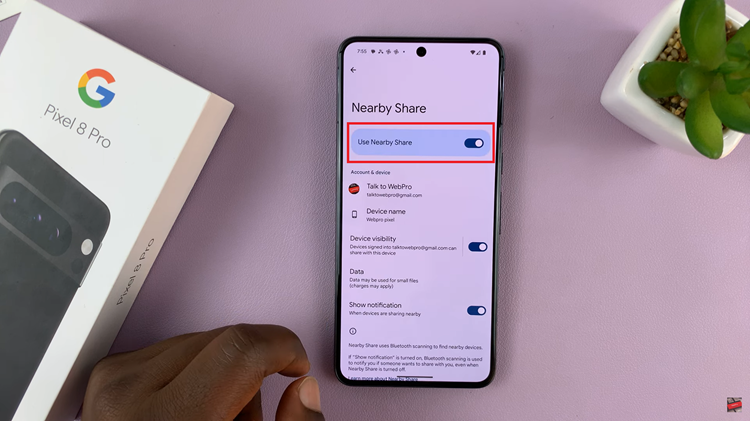 Turn Nearby Share ON & OFF On Google Pixel 8 