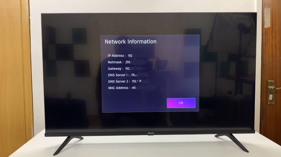 See IP Address and Mac Address On Hisense VIDAA Smart TV