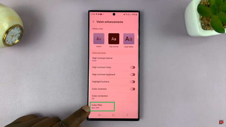 Remove Screen Color Filter On  Samsung Phone