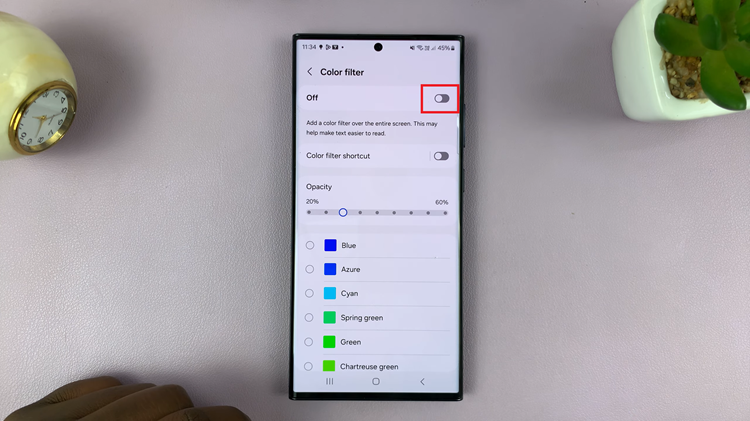 Remove Screen Color Filter On Samsung Phone