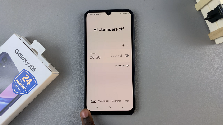 Alarm tab