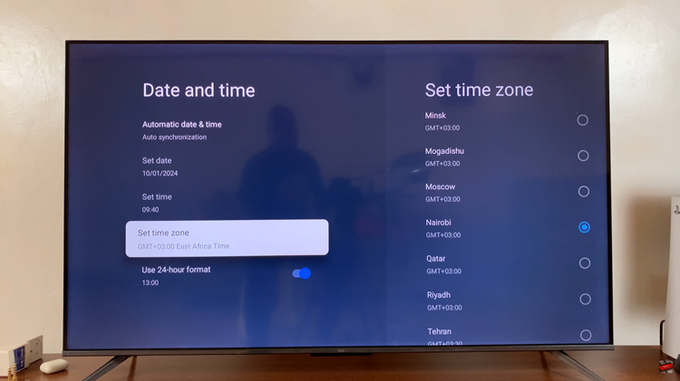 Change Time Zone On TCL Google TV