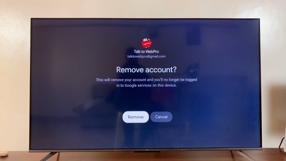 Remove Google TV Account From TCL Google TV