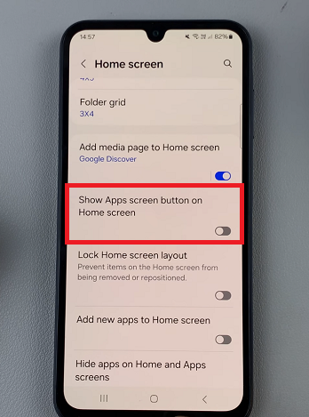 How To Remove Apps Screen Button On Samsung Galaxy A15 Home Screen
