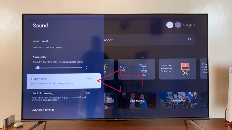 Change Audio Output Device On TCL Google TV