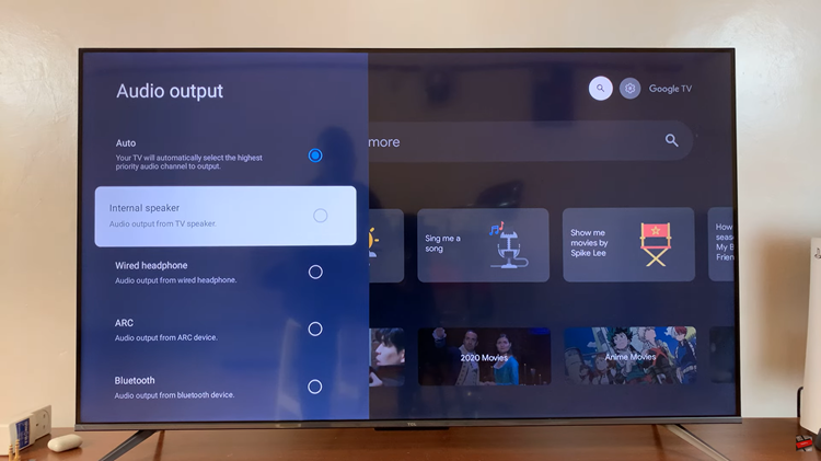 Change Audio Output Device On TCL Google TV
