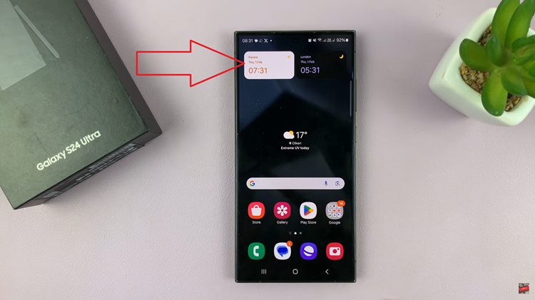 Add Dual Clock Widget On Home Screen In Samsung Galaxy S24s
