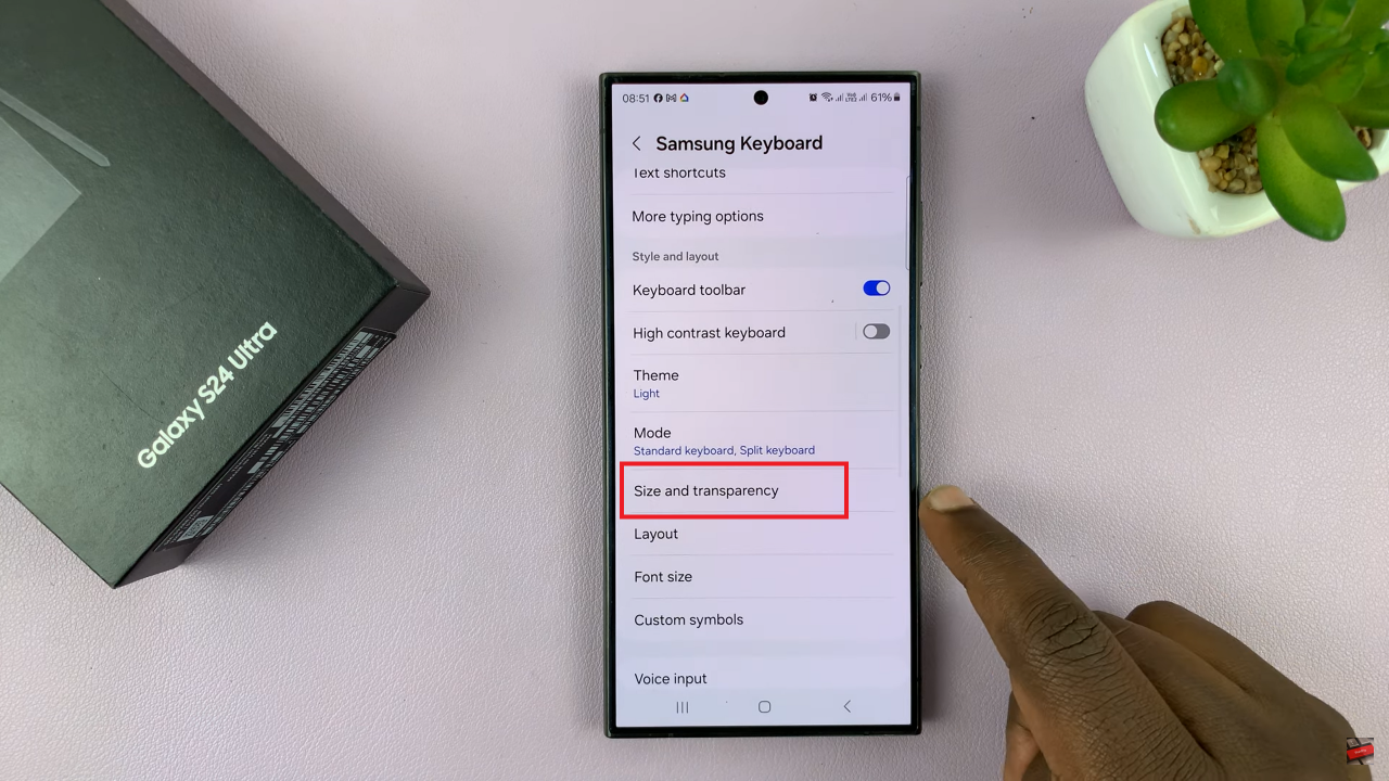 Change Keyboard Size On Samsung Galaxy S24s