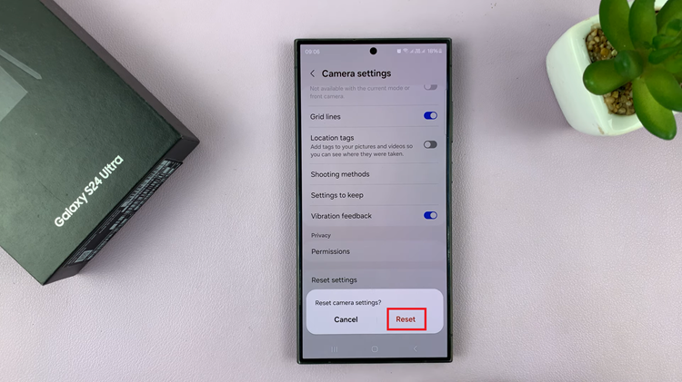 Reset All Camera Settings On Samsung Galaxy S24s