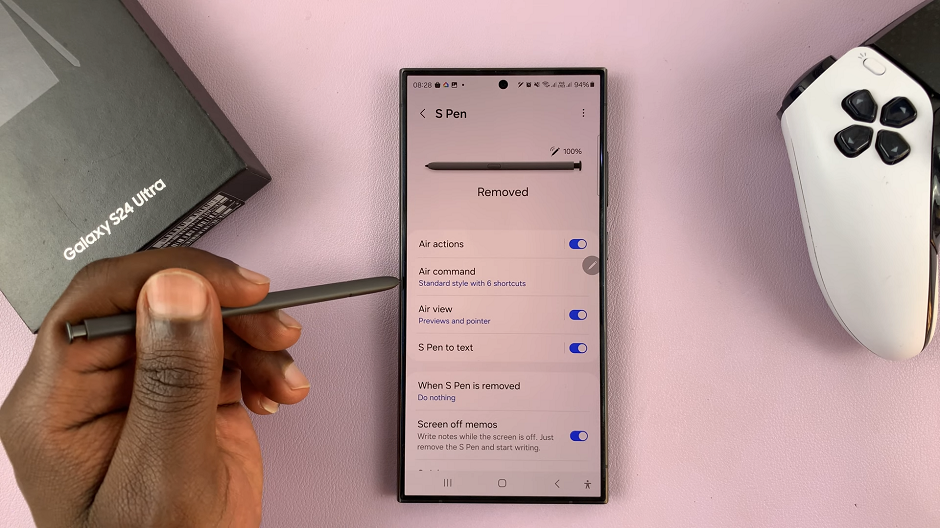 How To See & Customize S Pen Air Commands For Different Apps On Samsung Galaxy S24 Ultra