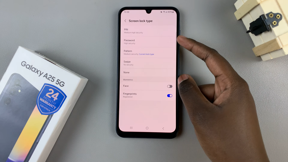 Change Screen Lock Type On Samsung Galaxy A25 5G