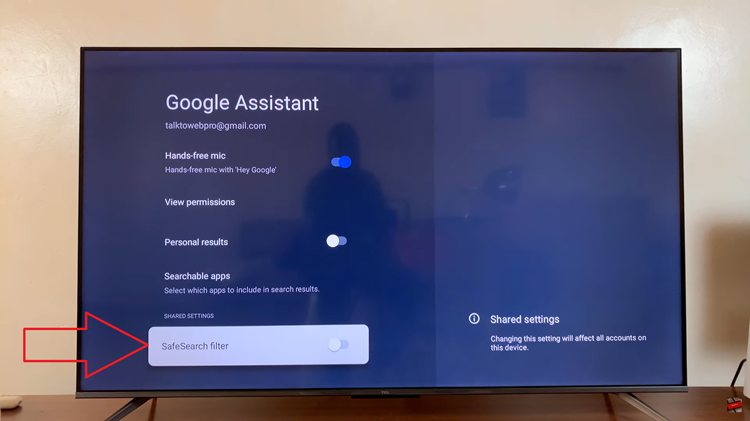 Enable & Disable Safe Search Filter On TCL Google TV