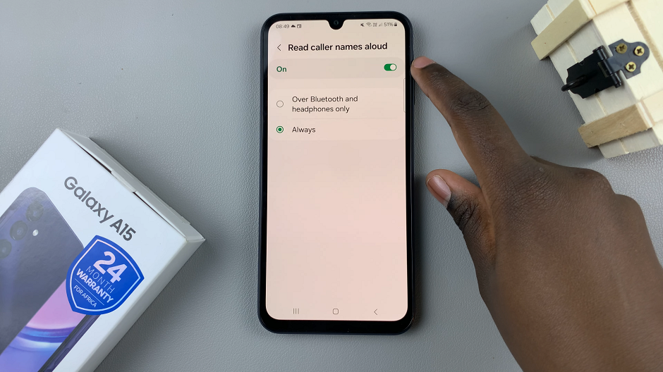 Enable Caller Name Announcer On Samsung Galaxy A15