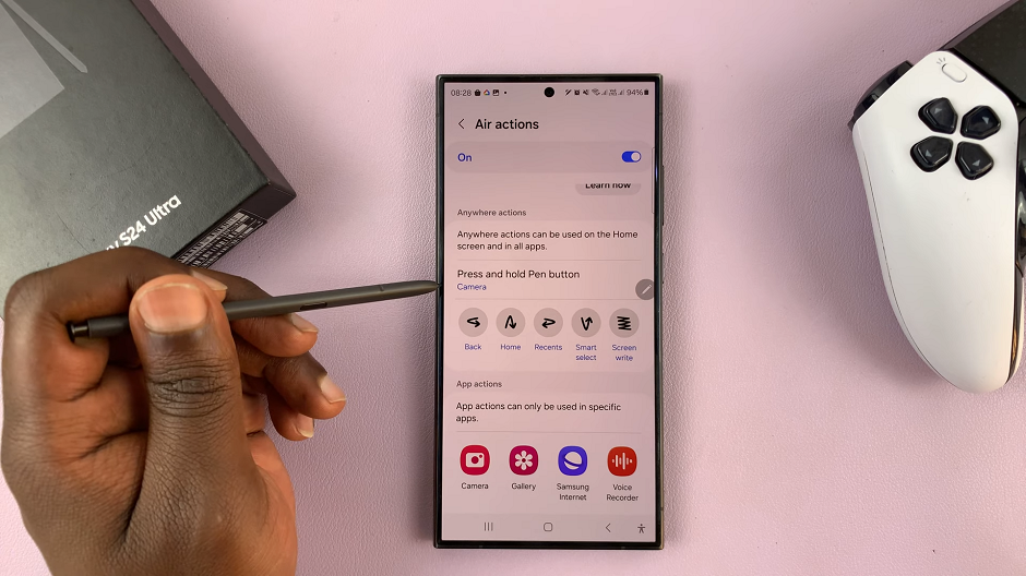 Customize S Pen Air Commands For Different Apps On Samsung Galaxy S24 Ultra