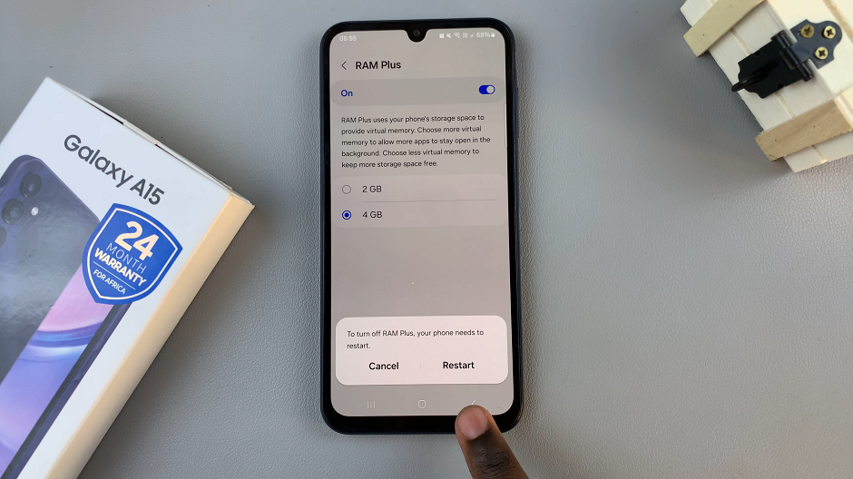 Restart Samsung Galaxy A15 To Disable RAM Plus